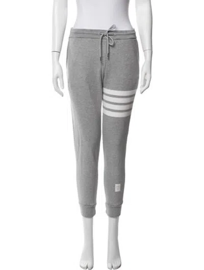 Pre-owned Thom Browne Striped Straight Leg Pants In Grey