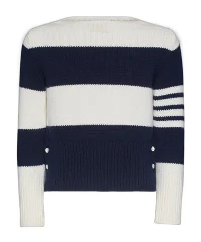 THOM BROWNE THOM BROWNE STRIPED CREWNECK JUMPER