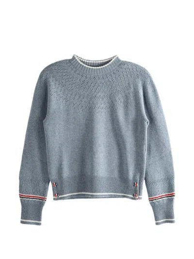 Thom Browne Striped Sweater In Blue