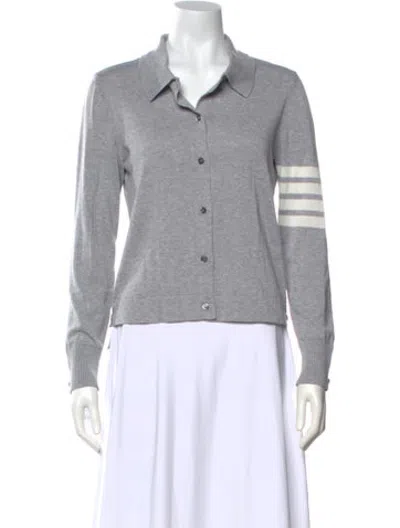 Pre-owned Thom Browne Striped Sweater In Grey