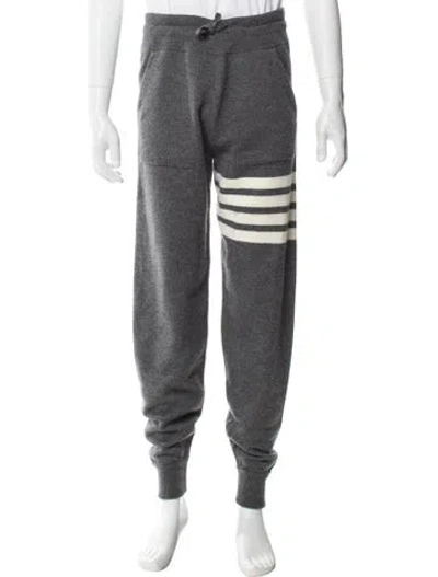 Pre-owned Thom Browne Striped Sweatpants In Gray