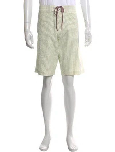 Pre-owned Thom Browne Striped Swim Trunks In Gray
