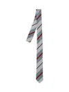 Thom Browne Striped Silk Tie Multicolor Diagonal Pattern In Metallic
