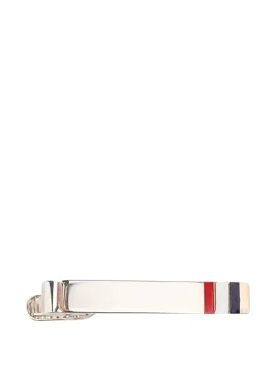 Thom Browne Striped Tie Pin In Silver