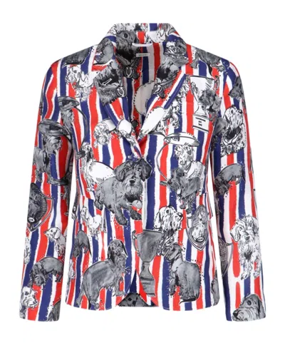 Thom Browne Striped Toile Jacket In Multi