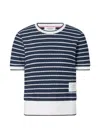 Thom Browne Striped T-shirt In Blue
