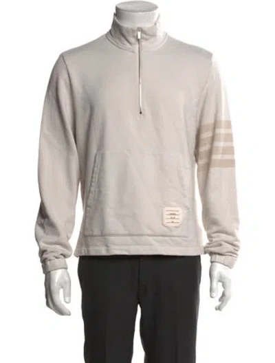 Pre-owned Thom Browne Striped Turtleneck Sweatshirt In Neutral