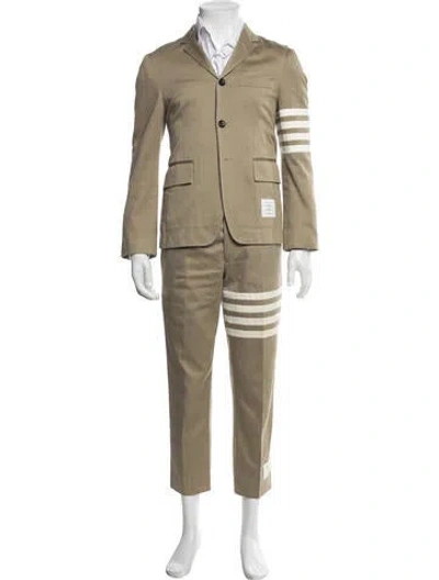 Pre-owned Thom Browne Striped Two-piece Suit In Neutrals