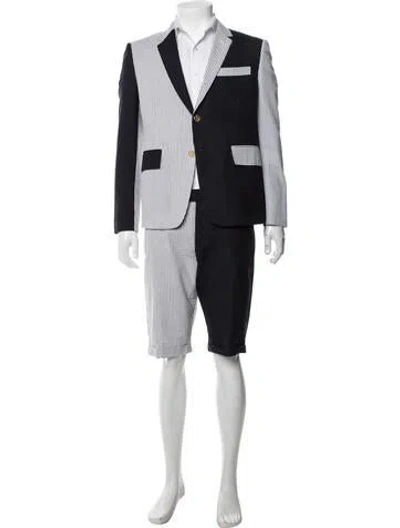 Pre-owned Thom Browne Striped Two-piece Suit In White