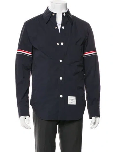 Pre-owned Thom Browne Striped Utility Jacket In Blue