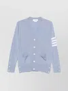 Thom Browne Striped V Neck Cardigan Pockets In Blue