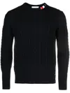 Thom Browne Striped Virgin Wool Shirt In Navy