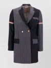 Thom Browne Striped Wool Blazer Gold Buttons