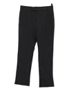 Thom Browne Navy Pinstripe High Twist Wool Backstrap Trousers In Black