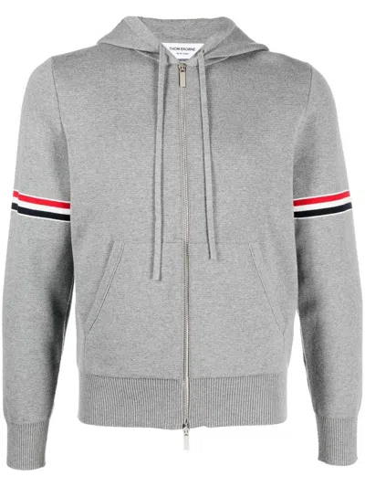 Thom Browne Gestreifte Kapuzenjacke In 055 Lt Grey