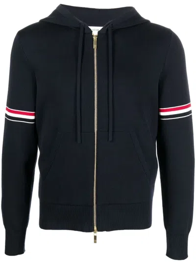 Thom Browne Gestreifte Kapuzenjacke In Blue