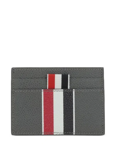 Thom Browne Gray Rwb Stripe Double Sided Card Holder