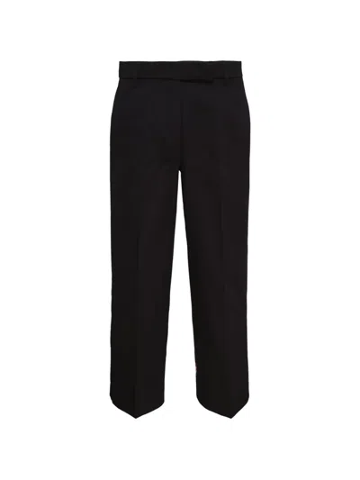 Thom Browne Stripe-detail Trousers In Black