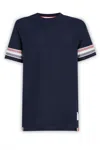 Thom Browne T-shirt Aus Baumwoll-jersey In Nachtblau