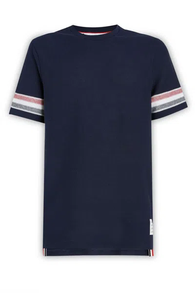Thom Browne T-shirt Aus Baumwoll-jersey In Nachtblau