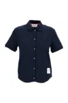Thom Browne Structured Blue Shirt With Button-down Front In Blue