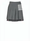 Thom Browne Structured Pleated Wool Mini Skirt With Distinctive Accents In Gray