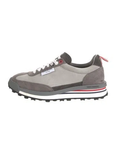 Pre-owned Thom Browne Suede Athletic Sneakers In Blue