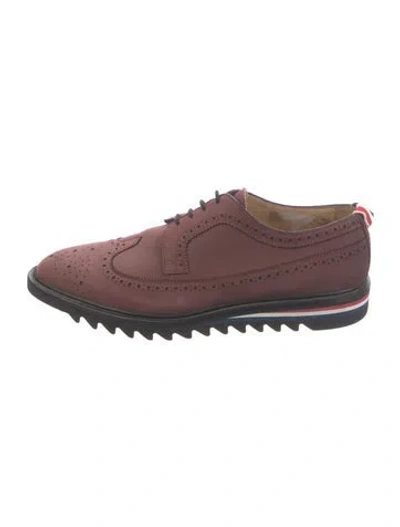 Pre-owned Thom Browne Suede Brogues In Burgundy