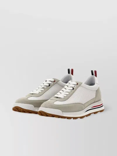 THOM BROWNE SUEDE MESH RUBBER SOLE TRICOLOR SNEAKERS