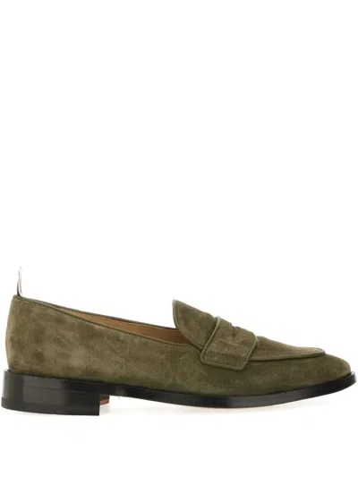 THOM BROWNE SUEDE PENNY LOAFERS
