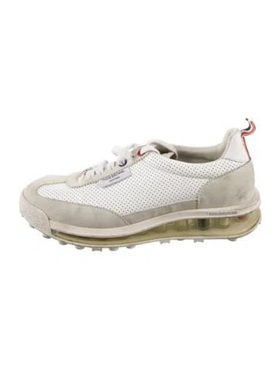 Pre-owned Thom Browne Suede Sneakers In White