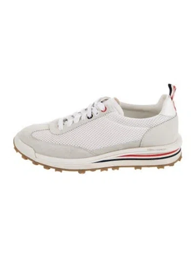 Pre-owned Thom Browne Suede Sneakers In White