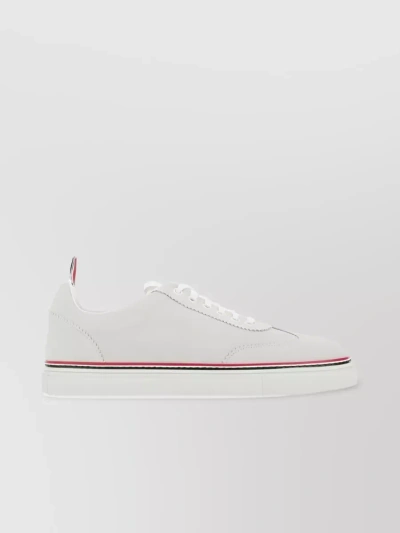 Thom Browne Suede Stripe Low-top Trainers In Grey