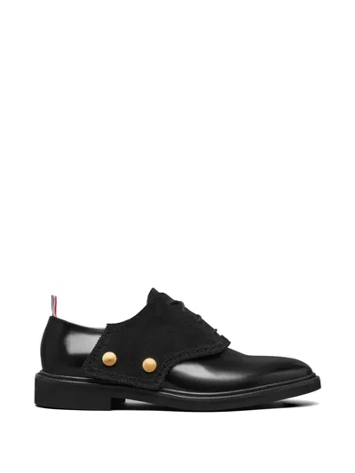 Thom Browne Black Soft Spazzolato Micro Sole Saddle Derbys