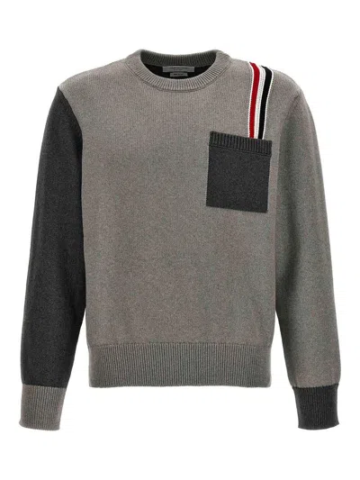 Thom Browne Fun Mix Sweater In Grey