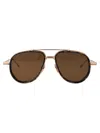Thom Browne Navy Tort Rim Acetate Titanium Sunglasses In Gold