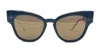 Thom Browne Cateye - Shiny Navy / Red / White Sunglasses In Navy Blue