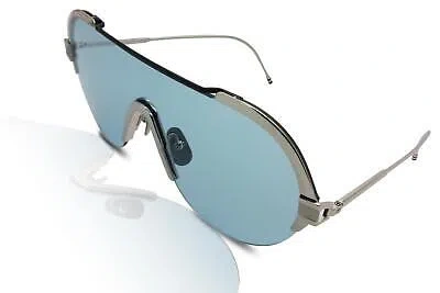 Pre-owned Thom Browne Sunglasses Tbs811 02 Silver Titanium/light Blue
