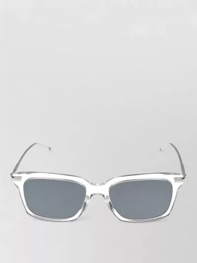 Thom Browne Sunglasses Transparent Frame Square Metal Temples In Gray