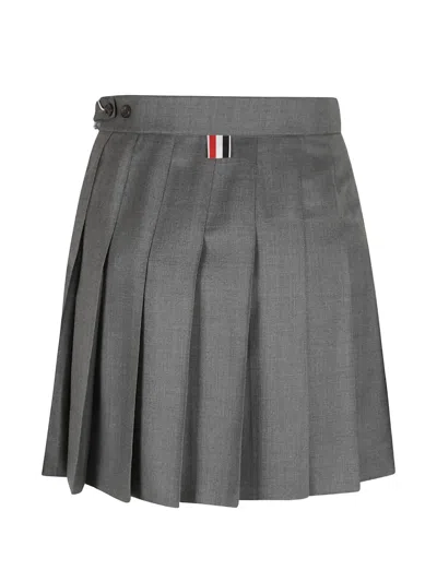 Thom Browne Super 120's Pleated Skirt In Gray