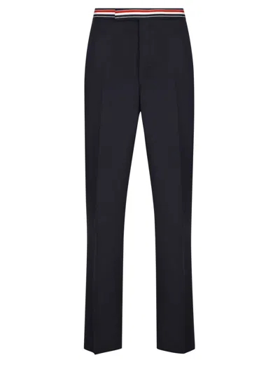 Thom Browne Super 120's Twill Low Rise Backstrap Trouser - Reversible In Black