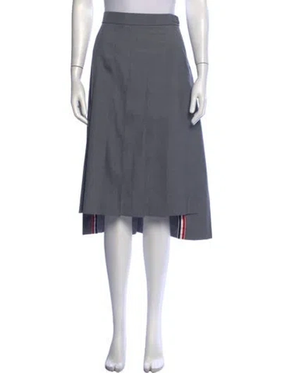 Pre-owned Thom Browne Super 120's Twill Pleated Midi Length Skirt In Grey