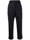 Thom Browne Super 120's Wool Twill Slim-fit Trousers In Navy