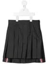 Thom Browne Super 120s Pleated Mini Skirt In Grey