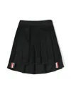 Thom Browne Super 120s Pleated Wool Skirt In Black