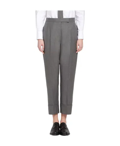 Thom Browne Super 120s Trousers In Gray