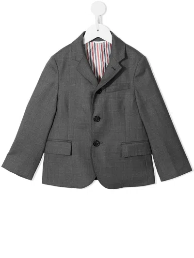 Thom Browne Kids' Super 120s Twill Blazer In Grey