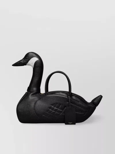 Thom Browne Swan Tote Bag In Pebble Grain Leather