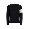 Thom Browne 4-bar Stripe Virgin Wool Jumper In Black
