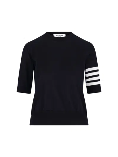 Thom Browne Sweater "4-bar" In Blue